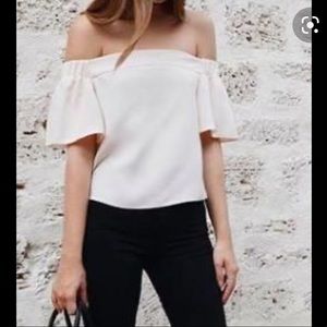 TOPSHOP - off shoulder - dusty rose - sz. 8 top